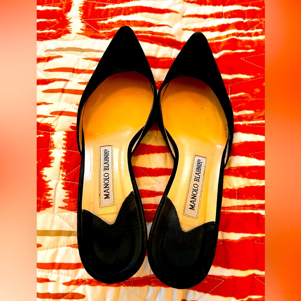 6.5 Carline Suede Pointed Toe Mule Black